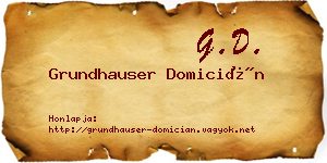 Grundhauser Domicián névjegykártya